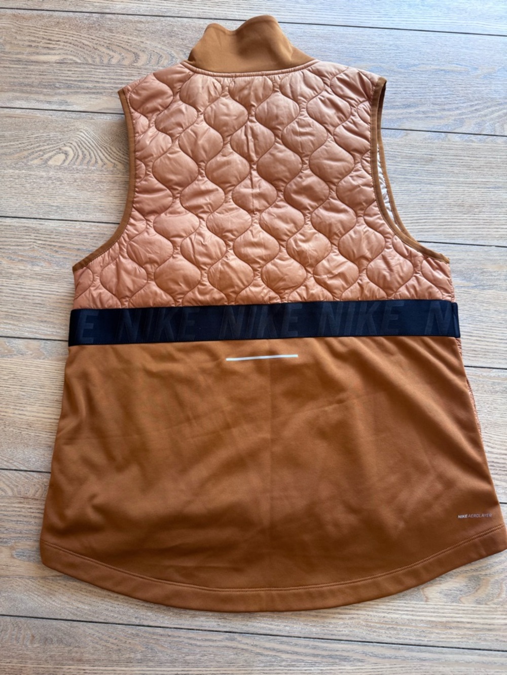 Nike Women’s Quilted Copper-Orange Vest with Black Band - Picture 8 of 9